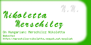 nikoletta merschilcz business card